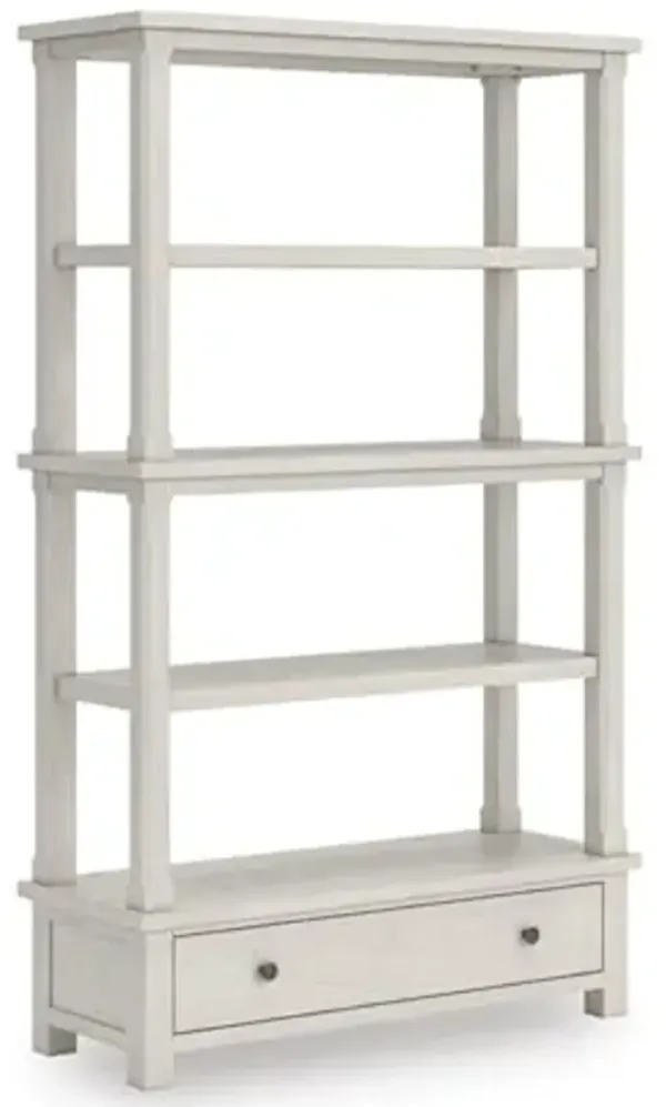 Signature Design by Ashley Robbinsdale Farmhouse 75" Bookcase with 4 Shelves and Drawer, White