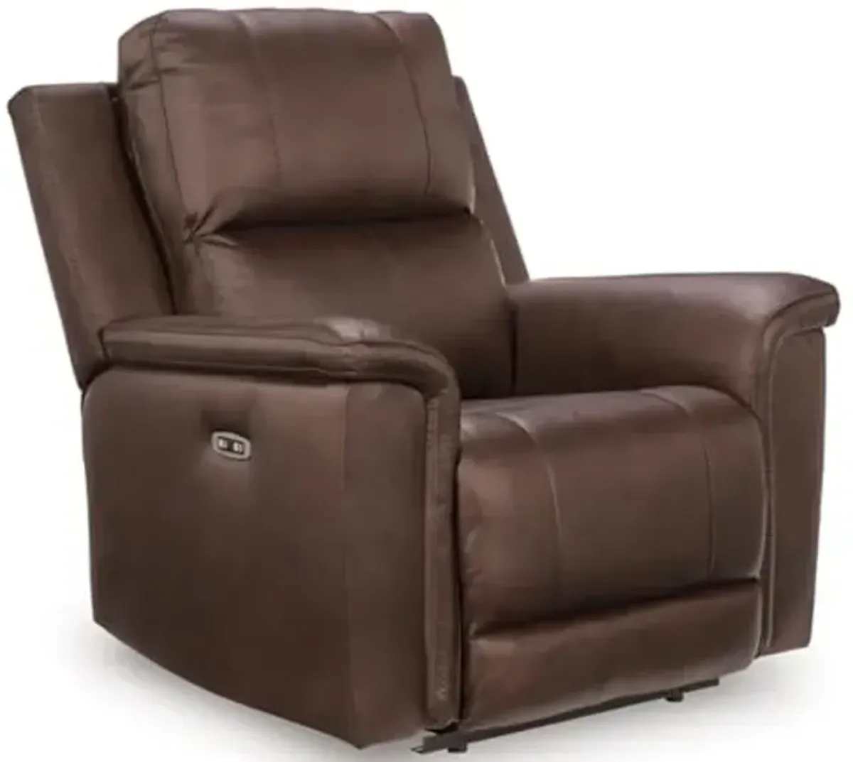 Signature Design by Ashley Beryton Power Recliner with Adjustable Headrest, USB-A & USB-C Charging, One-Touch Reclining, Leather, 38" W x 41" D x 43" H, Brown