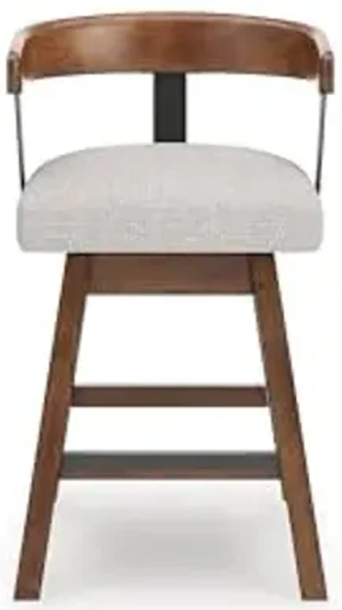 Signature Design by Ashley Ralene Contemporary 25" Counter Height Bar Stool with Footrest and Swivel Seat, Set of 2, Light Brown & Light Gray