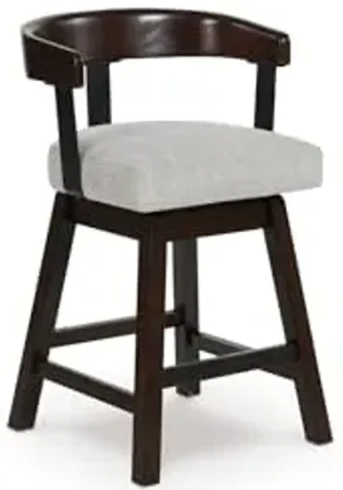 Signature Design by Ashley Haddigan Contemporary 25" Counter Height Bar Stool with Footrest and Swivel Seat, Set of 2, Dark Brown & Light Gray