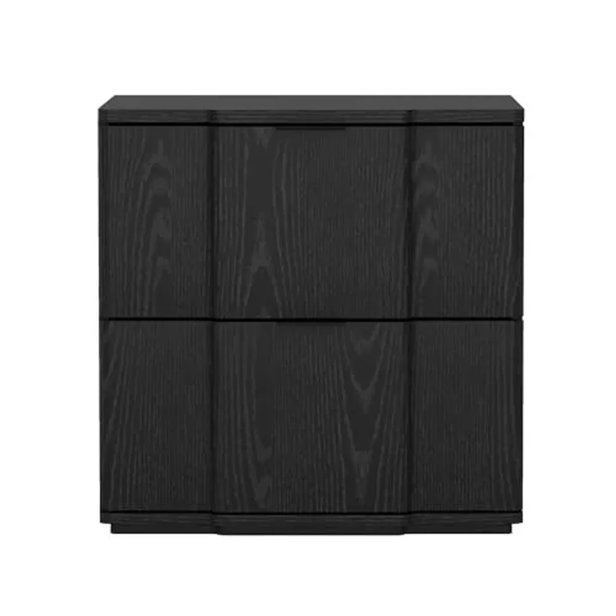 Manhattan Comfort Clive 22" Mid-Century Modern Nightstand, 2-Drawer Side Table with Sculpted Fronts, Soft-Close Drawers, Durable Bedside Storage, Available in Multiple Finishes, Black