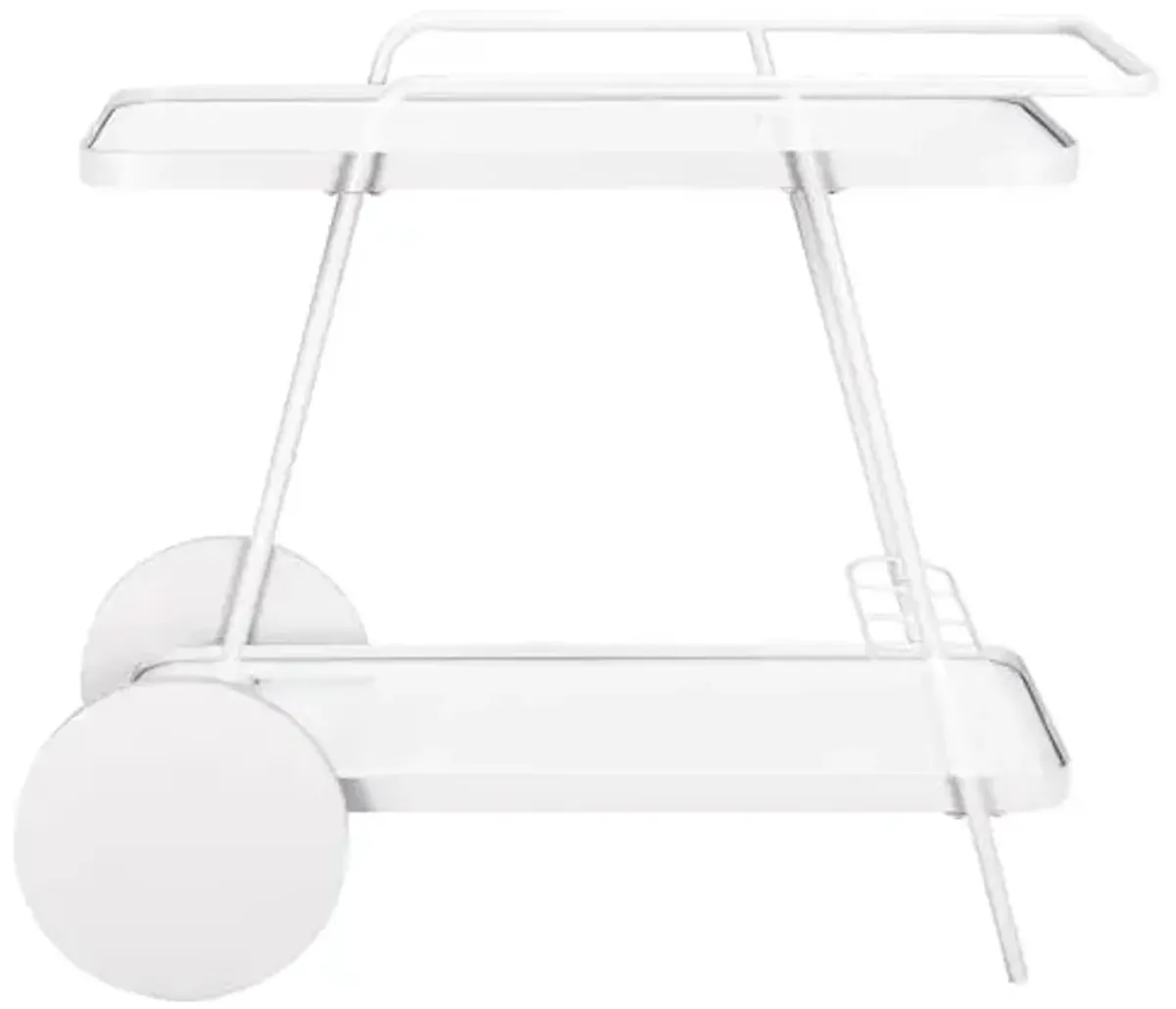 SAFAVIEH Home Collection – Zunia White & Glass 2-Tier Bar Cart, Modern Metal Serving Cart, Sleek Contemporary Design (BCT2504E)