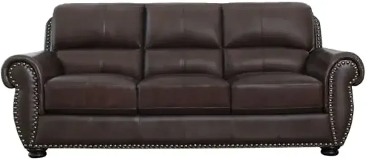 Abbyson Austin Leather Sofa, Brown
