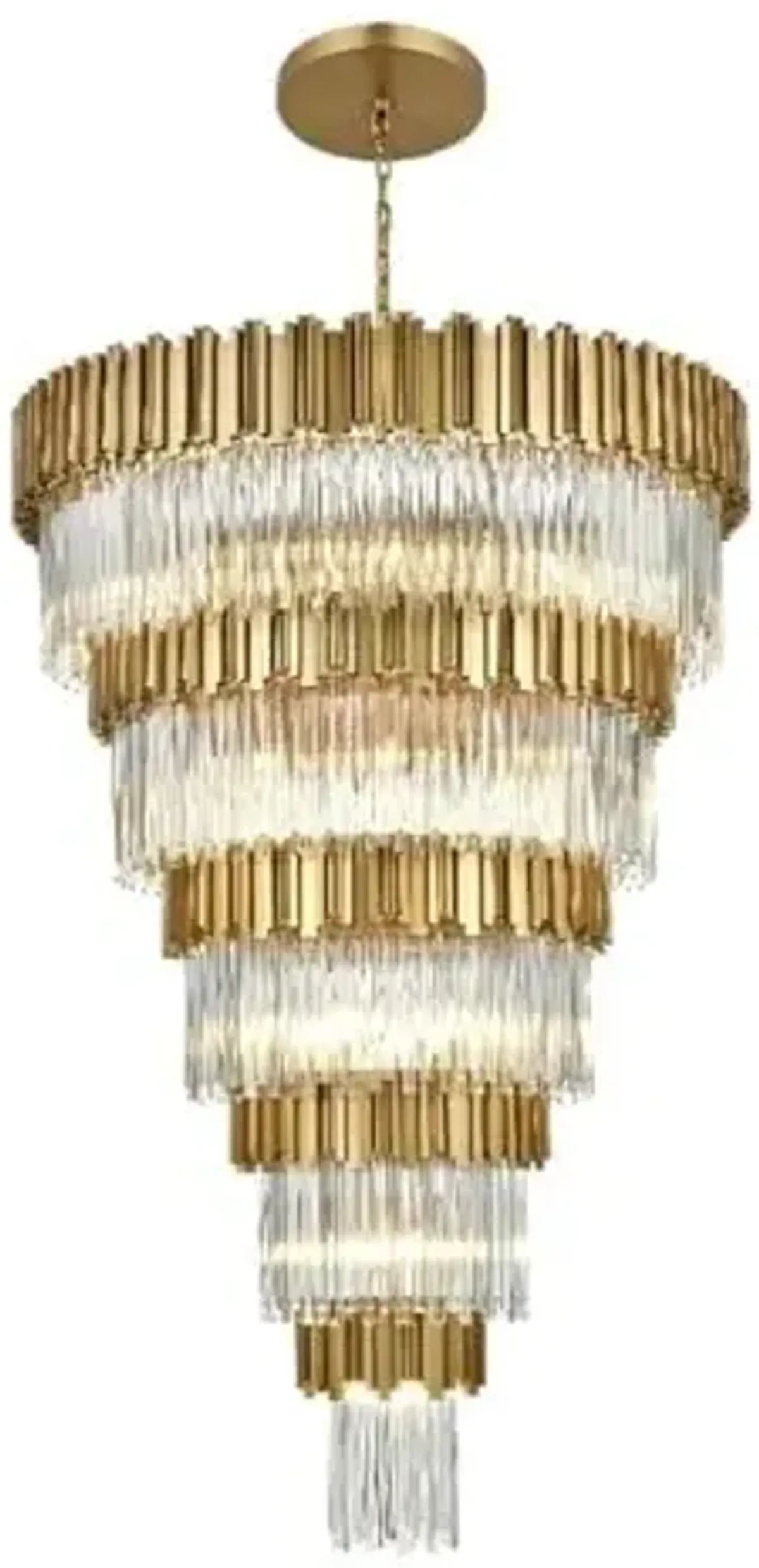 Elegant Lighting Willow 48" Chandelier in Satin Gold