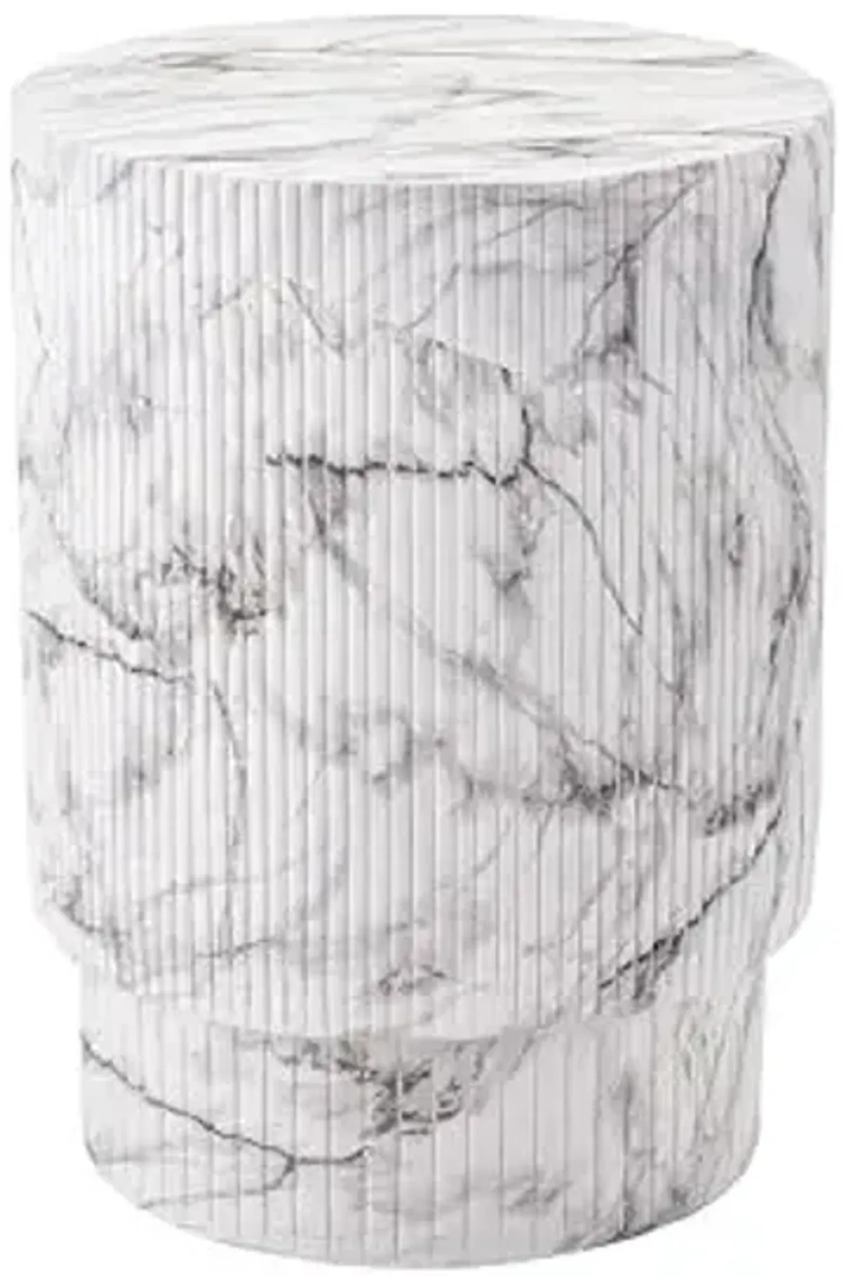 Christopher Knight Home Parson Patio Lightweight Concrete Round Coffee Table, Indoor and Outdoor Table for Garden/Backyard/Poolside/Balcony Cafeteria, MGO Outdoor Side Table with No Assembly, Marble