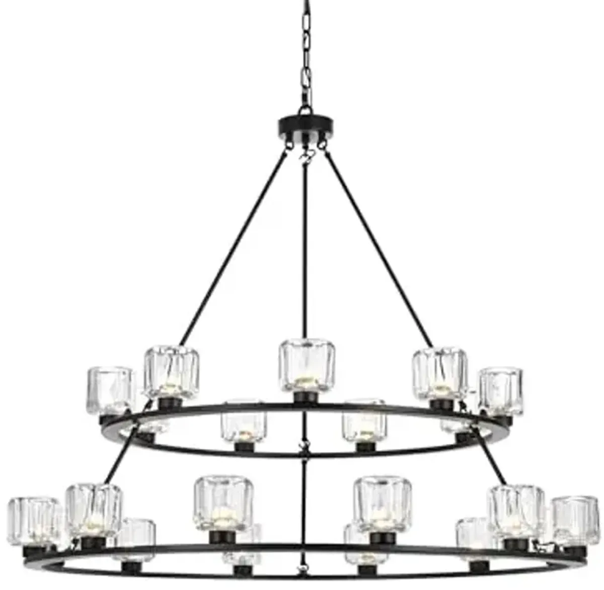 Elegant Lighting Cadence 48" Two-Tier Chandelier in Black