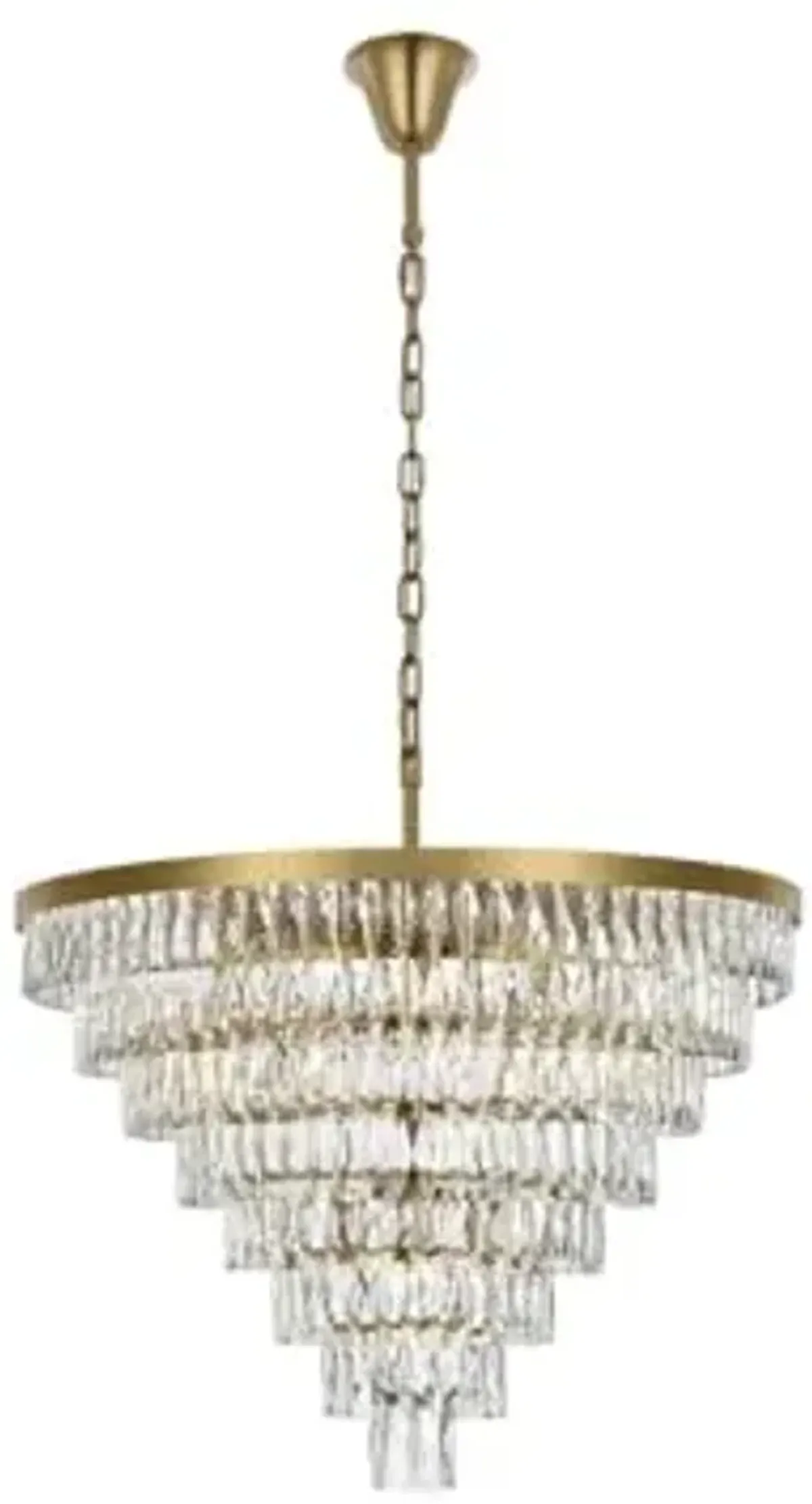 Elegant Lighting 1060D36SG 36 in. Josephine Round Modern Chandelier - Satin Gold