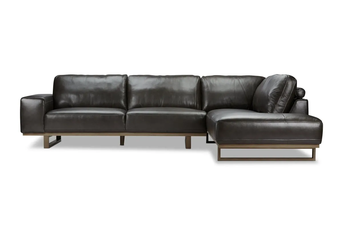 Hauser 2pc Leather Sectional Sofa