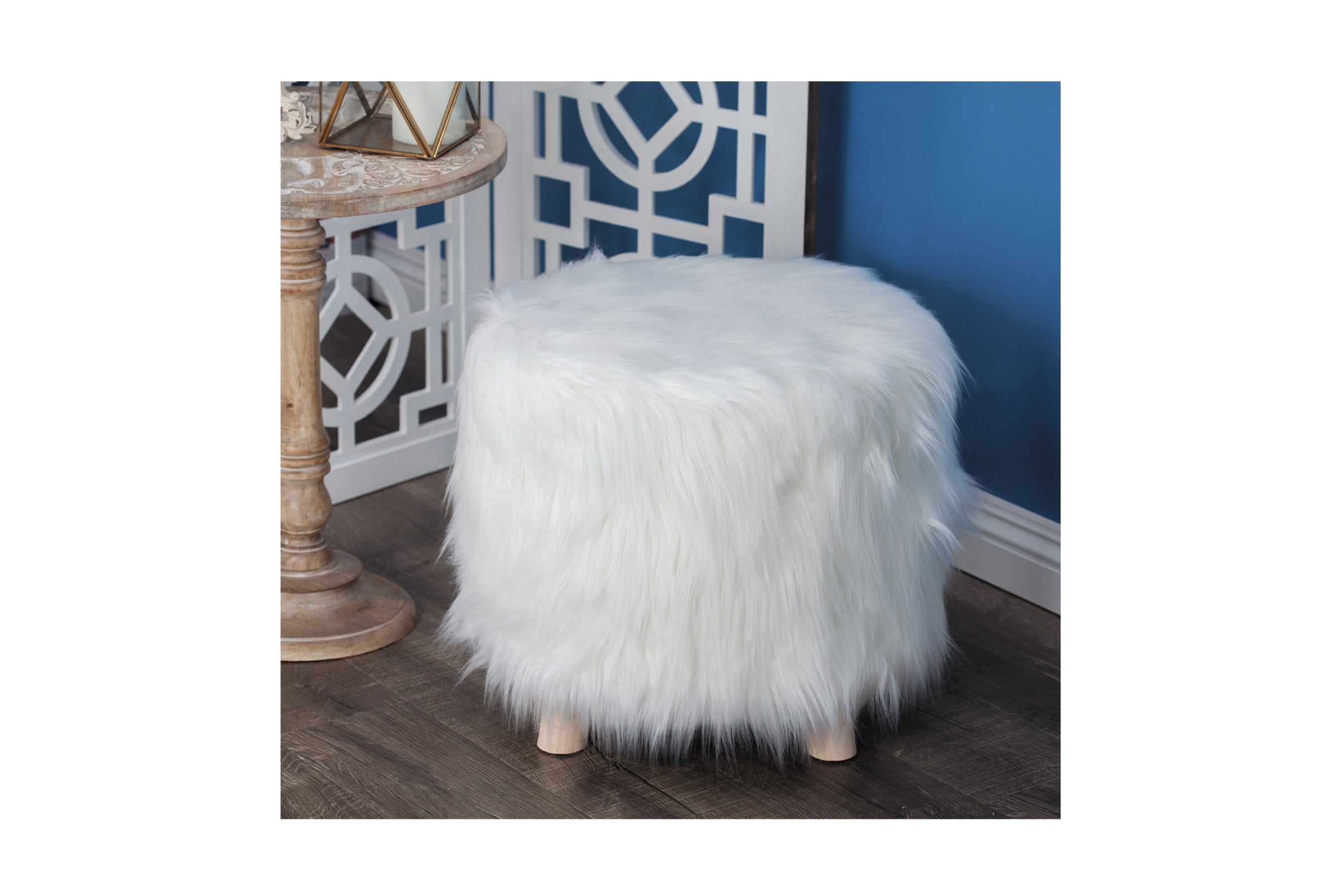 Wilkins Faux Fur Ottoman