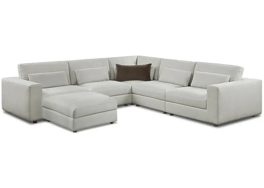 Kensington 6pc Modular Sectional Sofa w/ Ottoman