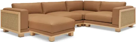 Bailey 5pc Modular Leather Sectional Sofa w/ Ottoman