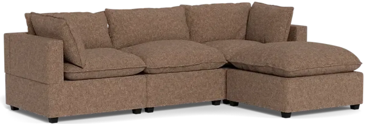 Kova Box Cushion Sofa 122" + Ottoman