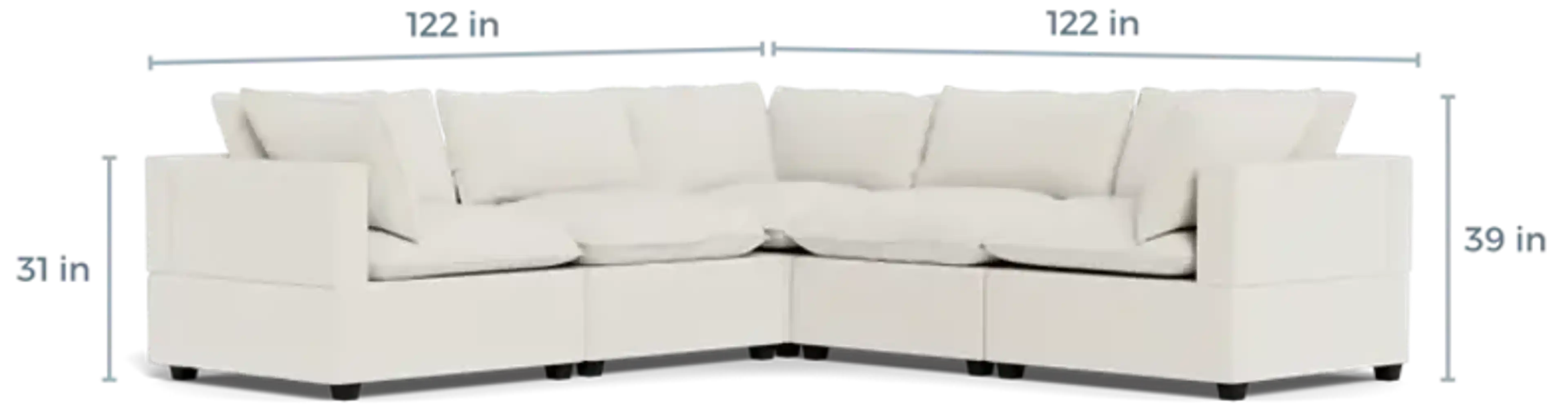 Kova Box Cushion Corner Sectional Albany Park | Furniture.com