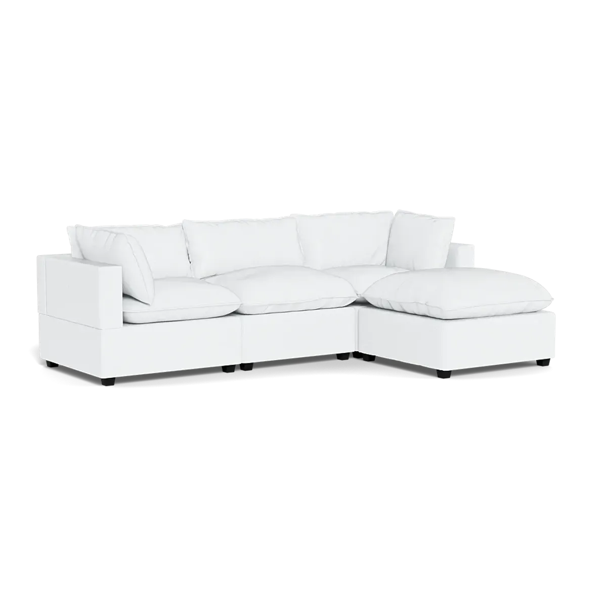 Kova Box Cushion Sofa 122" + Ottoman