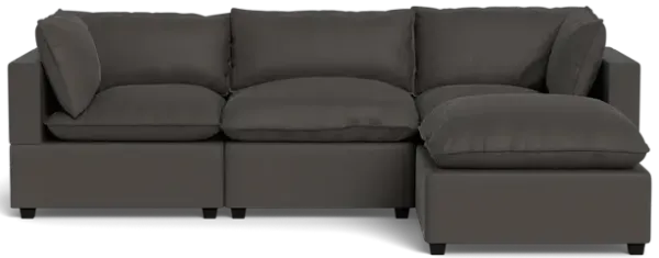 Kova Box Cushion Sofa 122" + Ottoman