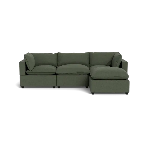 Kova Box Cushion Sofa 122" + Ottoman