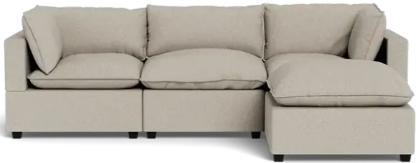 Kova Box Cushion Sofa 122" + Ottoman