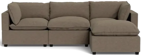 Kova Box Cushion Sofa 122" + Ottoman
