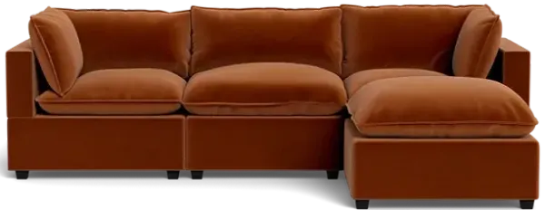 Kova Pillow Cushion Sofa 122" + Ottoman