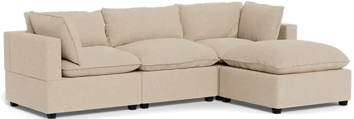 Kova Box Cushion Sofa 122" + Ottoman