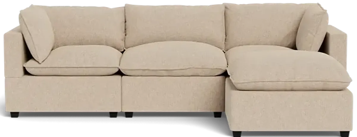 Kova Box Cushion Sofa 122" + Ottoman