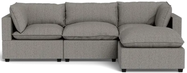 Kova Box Cushion Sofa 122" + Ottoman