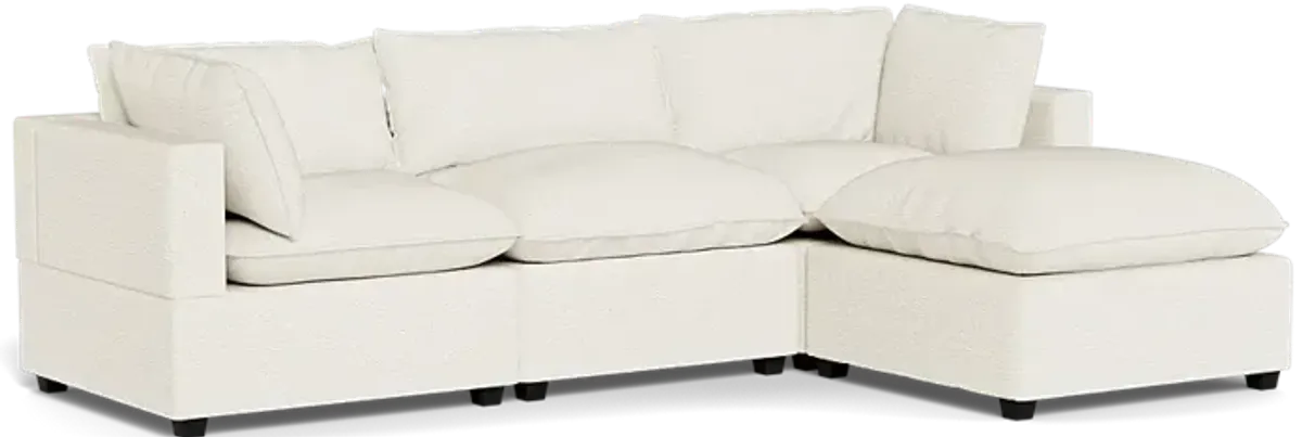 Kova Box Cushion Sofa 122" + Ottoman