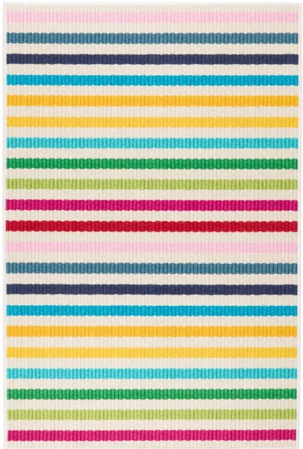 Rainbow Stripe Machine Washable Rug