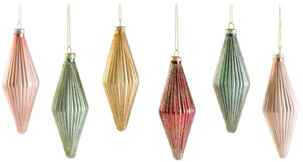 Ribbed Rhombus Ornaments/Set of 6
