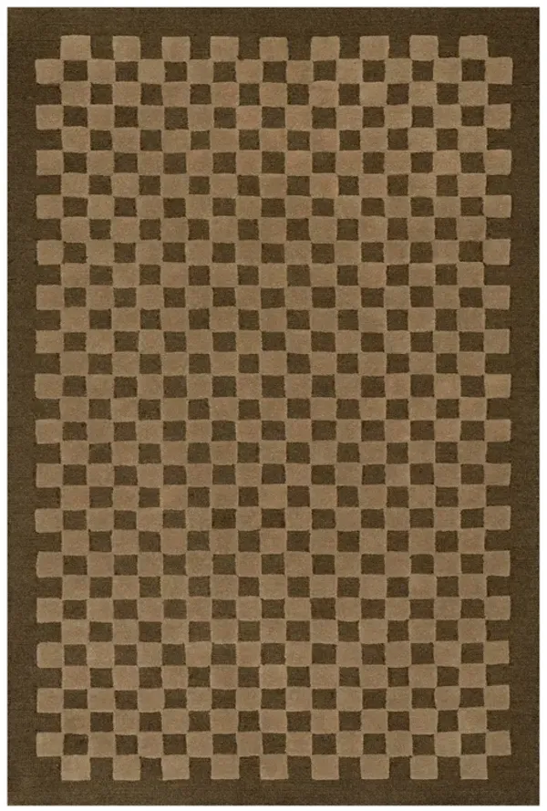 Linthea Modern Checkered Handmade Wool Rug