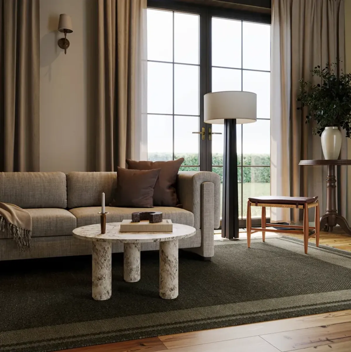 Canon Bordered Wool Cozy Rug