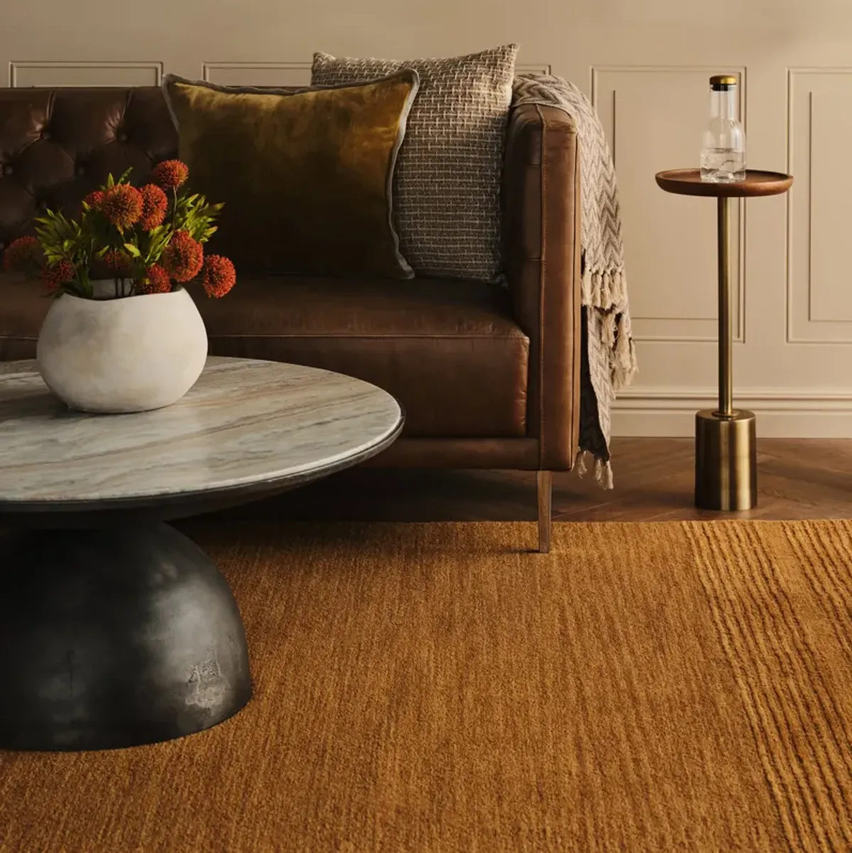 Cotina Modern Bordered Handmade Wool Rug