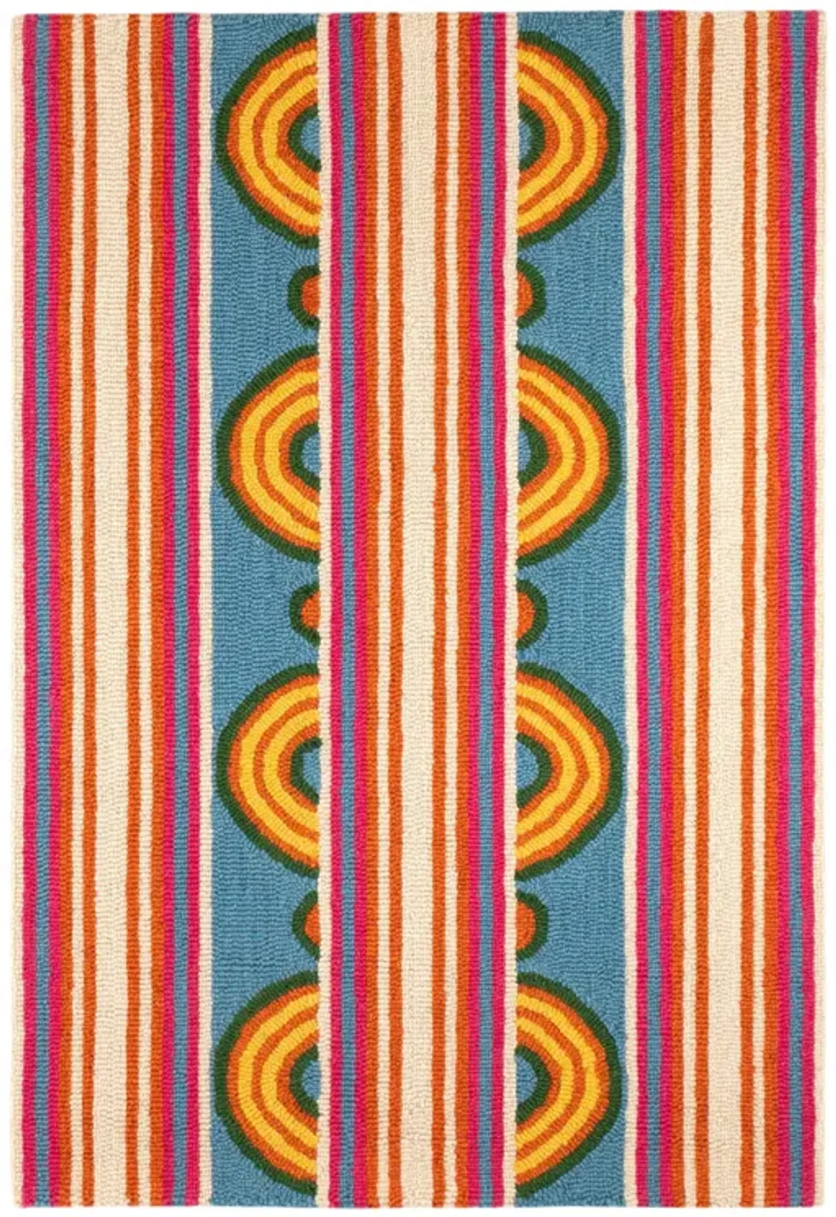 Button Hand Micro Hooked Wool Rug