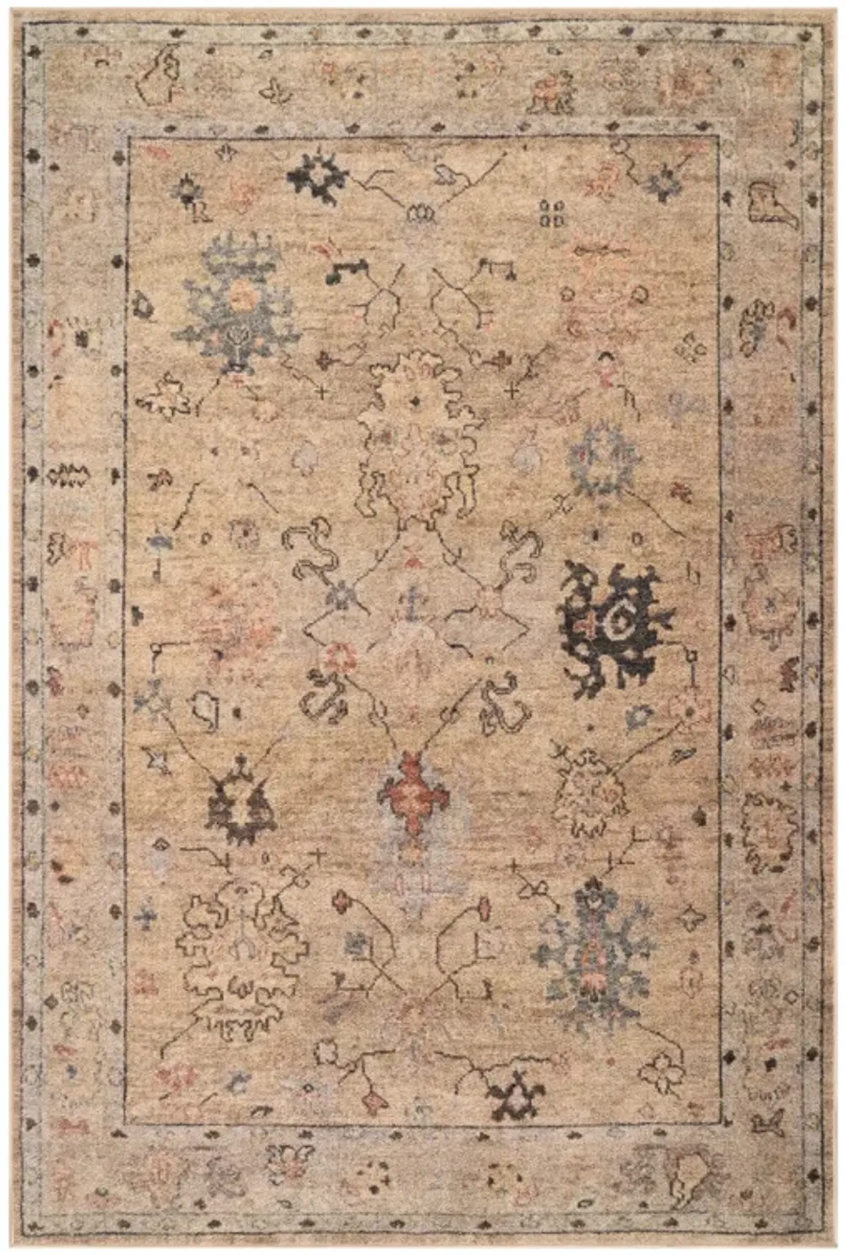 Norelle Traditional Bordered Washable Rug