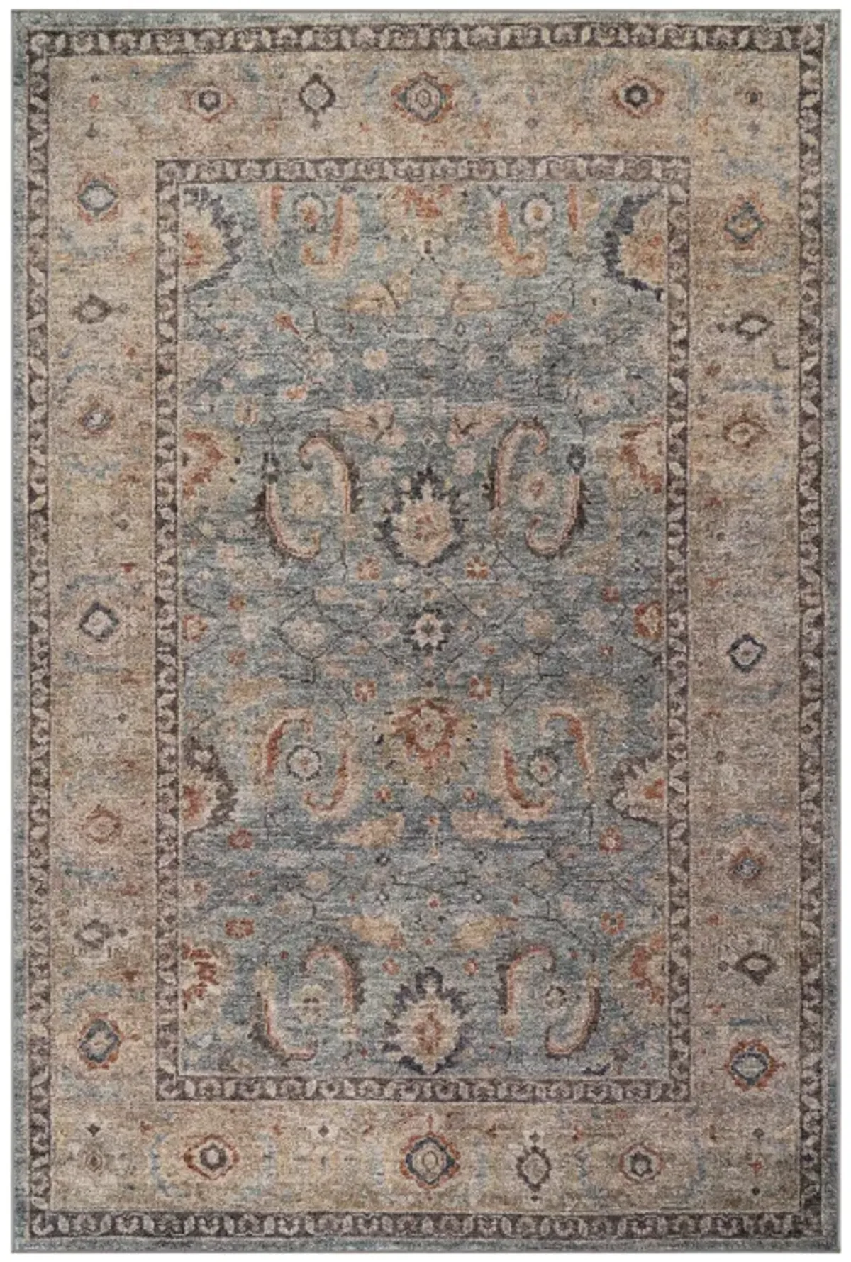 Felisse Traditional Bordered Washable Rug