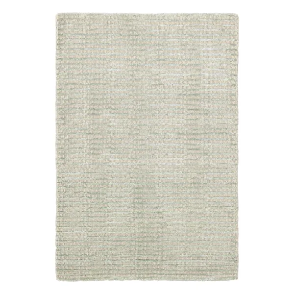 Cut Stripe Hand Knotted Viscose/Wool Rug