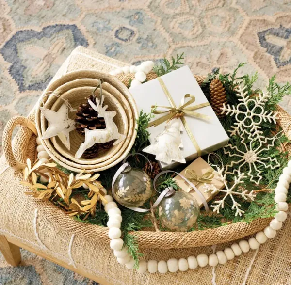 Jute Wrapped Snowflake Ornaments/Set of 3