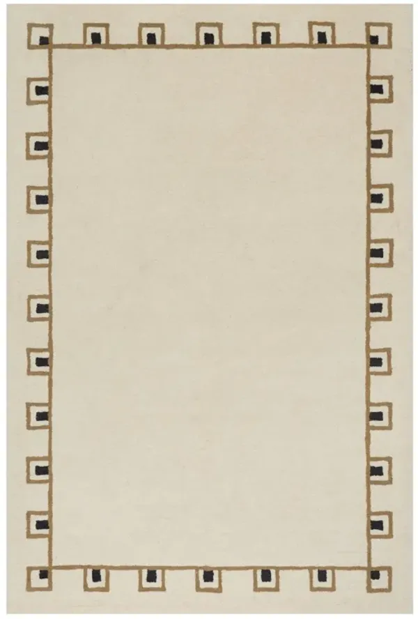 Yves Bordered Wool Cozy Rug