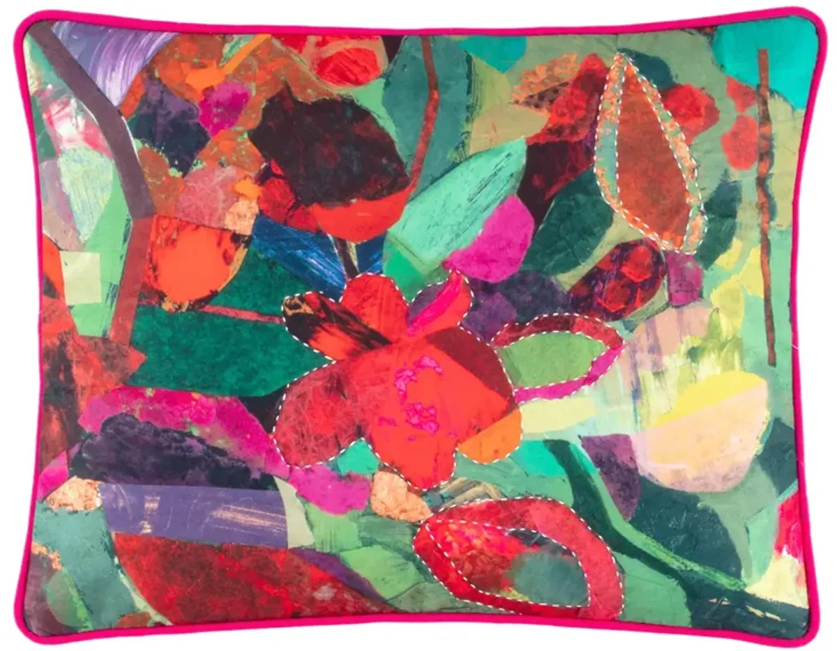 Bunny Flower Felt Embroidered Decorative Pillow Cover