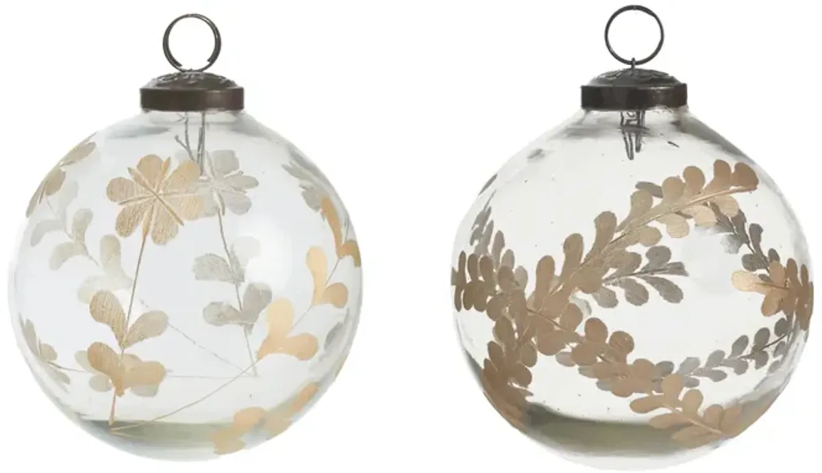 Floral Etched Ornaments Set/2