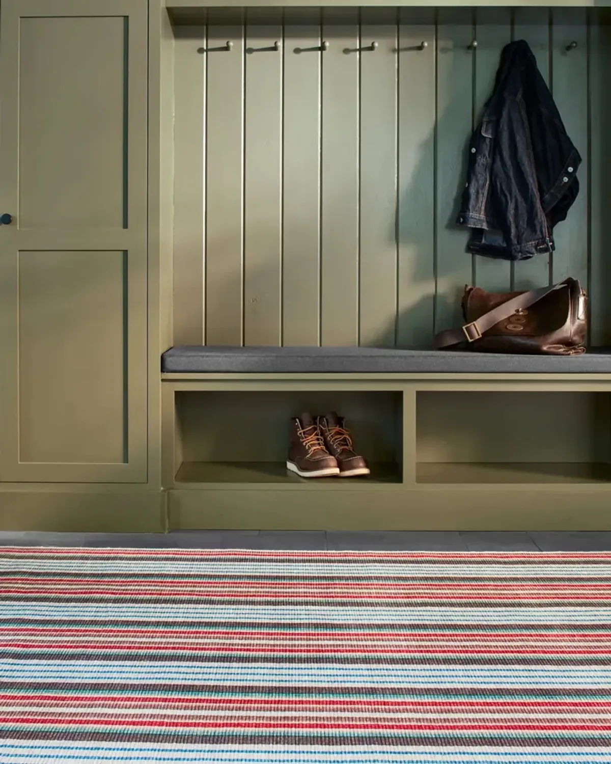 Ranch Stripe Machine Washable Rug