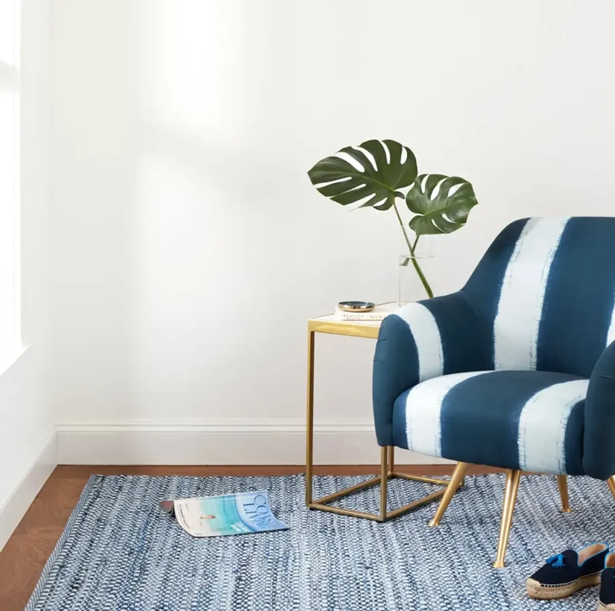 Denim Stone Handwoven Cotton Rug