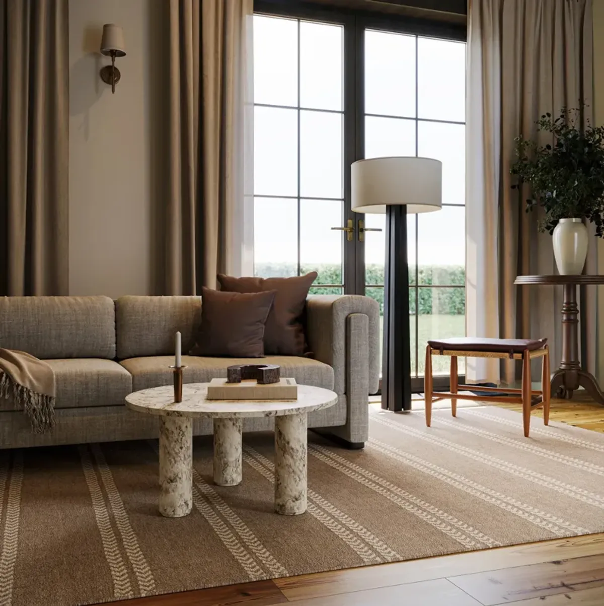 York Striped Wool Cozy Rug