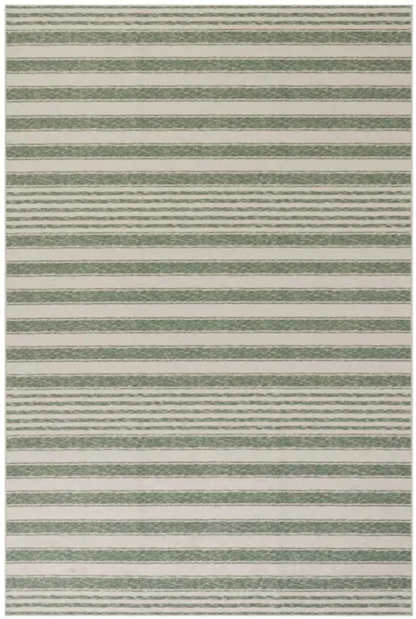Xaren Coastal Striped Machine Washable Rug