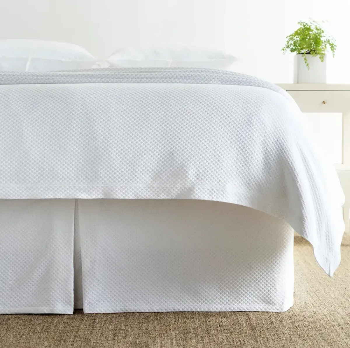 Petite Trellis Matelasse bed skirt