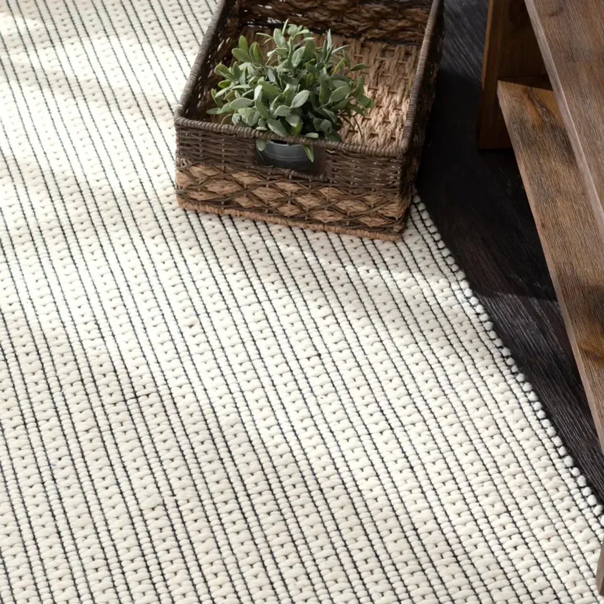 Ribbon Handwoven Wool Rug