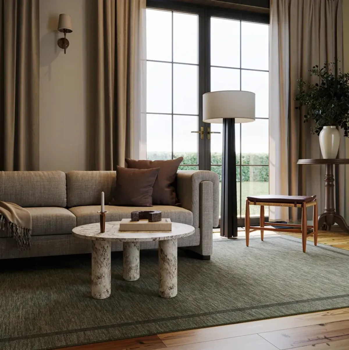 Hanover Modern Bordered Washable Rug