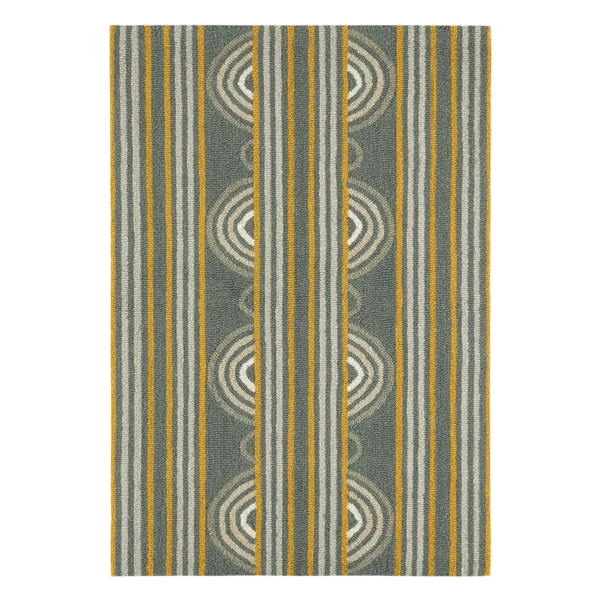 Button Hand Micro Hooked Wool Rug