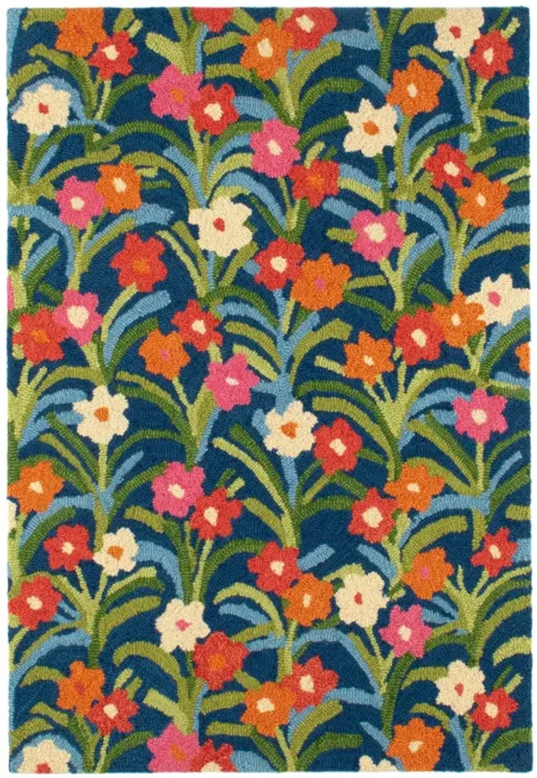 Playful Posies Hand Micro Hooked Wool Rug