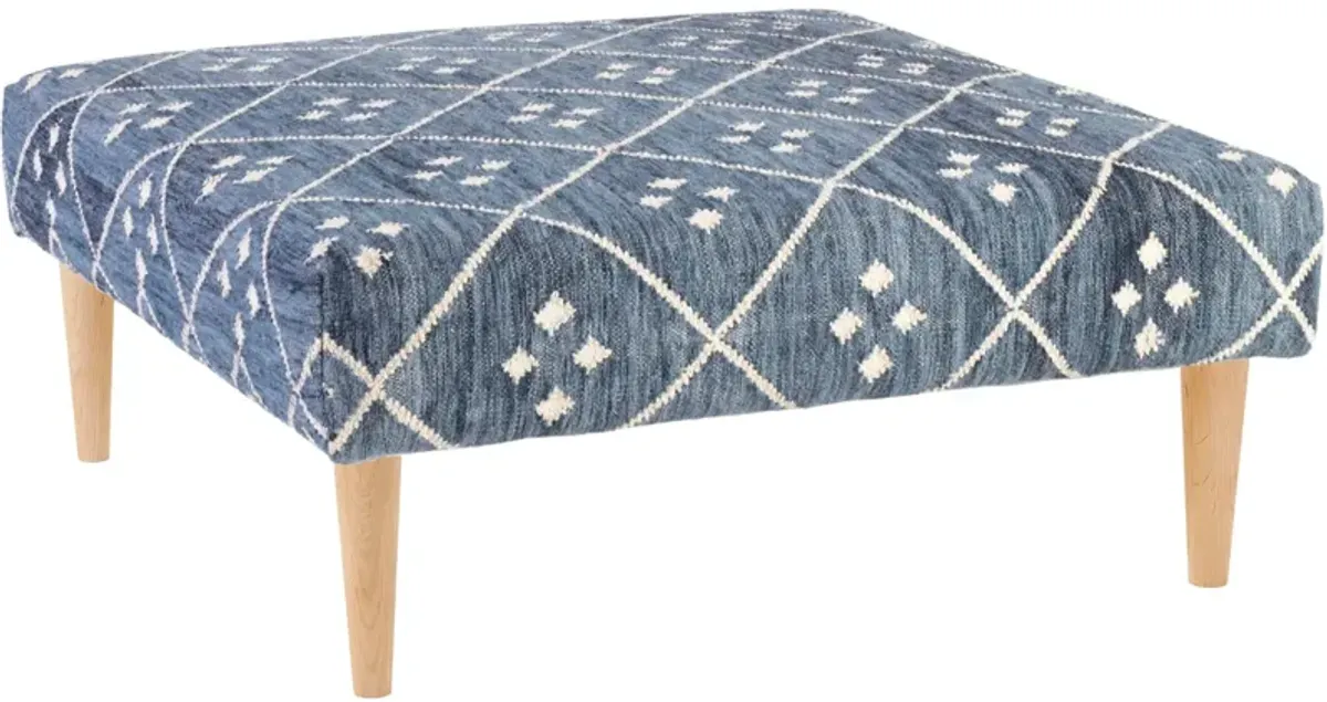 Kota Indigo Rug Ottoman